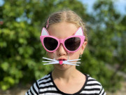 Párty/karnevalové okuliare mačka s ňufákom - detské