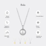 Tehotenský šperk bola Grace hladká strieborná s bielym kamienkom + retiazka Moniel