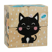 Veselé zvieratká - 4 skladacie obrázkové kocky Cubika