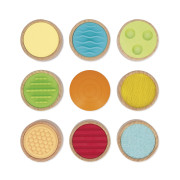 Kruhové dotykové senzorické pexeso s rôznymi povrchmi Janod