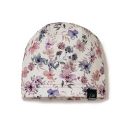 Jarná čiapka Violet flowers Cream - smotanová Esito