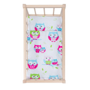 Drevená postieľka-kolíska pre bábiky s obliečkami owl Baby Mix