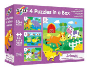 4 Puzzle v krabici - Zvieratká 18 m+