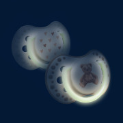 Cumlík svietiaci silikónový dynamický 2 ks Teddy Love 0 - 6 m Lovi