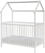 Detská postieľka domček Rika s vyberacími priečkami borovica biela 120 x 60 cm Scarlett