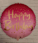 Kruh - Ombre zlaté HB - ružový 46 cm fóliový balónik + závažie