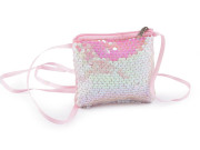 Dievčenská kabelka / puzdro na krk s flitrami 11x10 cm