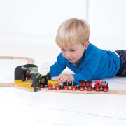 Tunel s výhybkou jaskyne lebka Bigjigs Rail