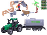 Traktor s vlečkou 19 cm voľný chod s doplnkami