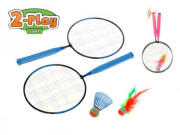 Badmintonové rakety 2ks 44x22cm + košíček + loptička