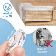 Ochrana rohov a hrán transparentná L-profil sada 12ks Sipo