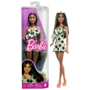 Barbie modelka - limetkové šaty s bodkami
