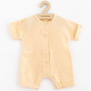 Dojčenský letný mušelínový overal New Baby Leny peach