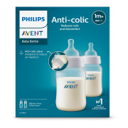 Fľaša Anti-colic Philips Avent 260 ml, 1 m+, 2 ks