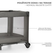 Postieľka cestovná Joy 2 Dark grey Kinderkraft