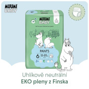 Jednorazové eko plienky Pants 6 Junior 12-20 kg (108 ks), mesačné balenie Muumi Baby
