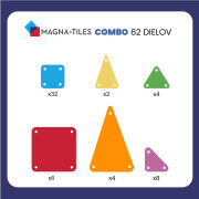 Magnetická stavebnica Combo 62 dielov