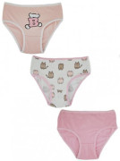Dievčenské bavlnené nohavičky, Cat - 3 ks ružovo/biele