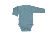 Bavlnené body zavinovacie s rukavičkami dlhý rukáv Pruhy modrá Baby Service