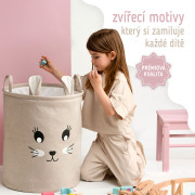 Kôš na hračky XL so šnúrkou, skladací bavlnený / 63 l Sipo