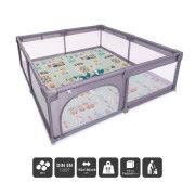 Ohrádka Playpark Grey s matracom BabyGo