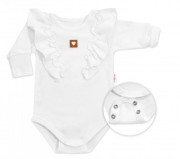 Rastúce body Nature s dlhým rukávom a volánikmi bielej Baby Nellys
