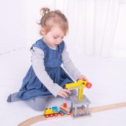 Veľký žeriav žltý Bigjigs Rail