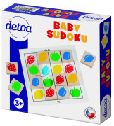 Baby sudoku logická hra drevo 25 ks Detoa