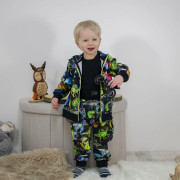 Mikina na zips Hraví dinosaury - čierna Esito