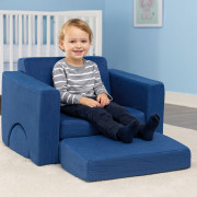 Kreatívna detská pohovka z mäkkých vankúšov - skladací modulárny set 8 dielov - tm. modrá