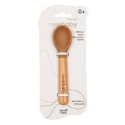 Silikónová lyžička s drevenou rukoväťou New Baby