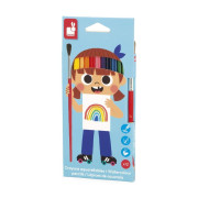 Colorino Akvarelové farebné pastelky a štetec 12 farieb Janod