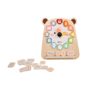 Výukové hodiny medveď - vkladačka drevené 26x29x5 cm