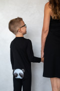 Detský rastúci overal Panda All Black čierna Moniel