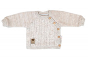 Rastúci pletený svetrík a nohavice s vreckom Hand Made Nature béžový Baby Nellys