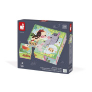 Obrázkové kocky Farma, 9 kociek Janod