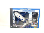 Policajné lietadlo s nákladným priestorom + 3 autíčka