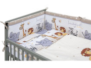 Detská postieľka s kompletnou výbavou ZOO 120 x 60 cm béžová Scarlett