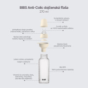 Antikoliková fľaša so silikónovým cumlíkom 270 ml Bibs