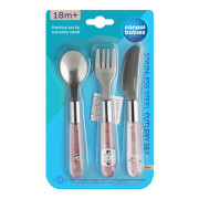 Príbor kovový Exotic Animals 3 ks ružový Canpol babies