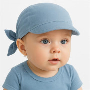 Detská letná mušelínová šatka so šiltom blue New Baby
