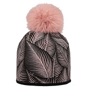 Dievčenská podšitá čiapka Merino s brmbolcom Palma ružová RDX