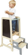 Drevená učiaca veža 3v1 so schodíkmi a tabuľou Janod