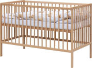 Detská postieľka s kompletnou výbavou prírodná 120 x 60 cm Lila béžová Scarlett