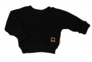 Rastúci oversize pletený svetrík pre bábätko čierny Baby Nellys