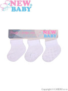 Dojčenské pruhované ponožky biele - 3ks veľ. 56 (6-7) New Baby
