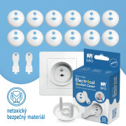 Ochranné kryty na elektrické zásuvky set 12 ks + 2x kľúče Sipo