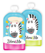 Kapsička na detskú stravu na opakované použitie Zebra&Me 2 ks