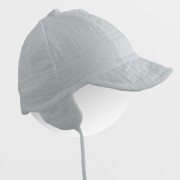 Detská letná mušelínová čiapočka so šiltom svetlo šedá New Baby