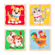 Minipuzzle Zvieratká v drevenej krabičke